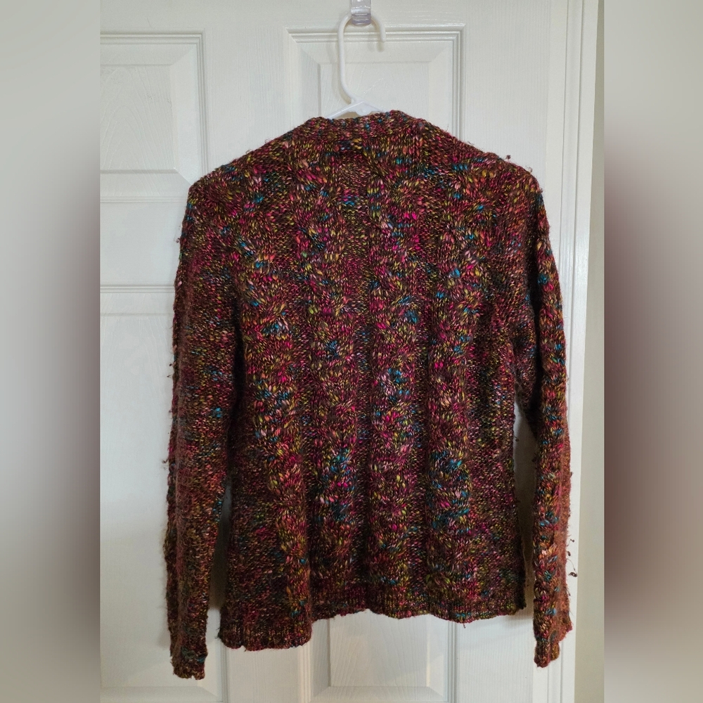 Talbots Wool Blend Brown Multi Button Cardigan Me… - image 2